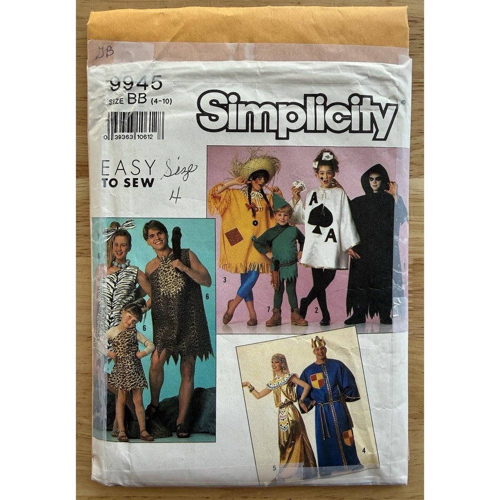 Simplicity Easy To Sew Pattern 9945 Unisex Kids‎ Costumes Cut To Size 4